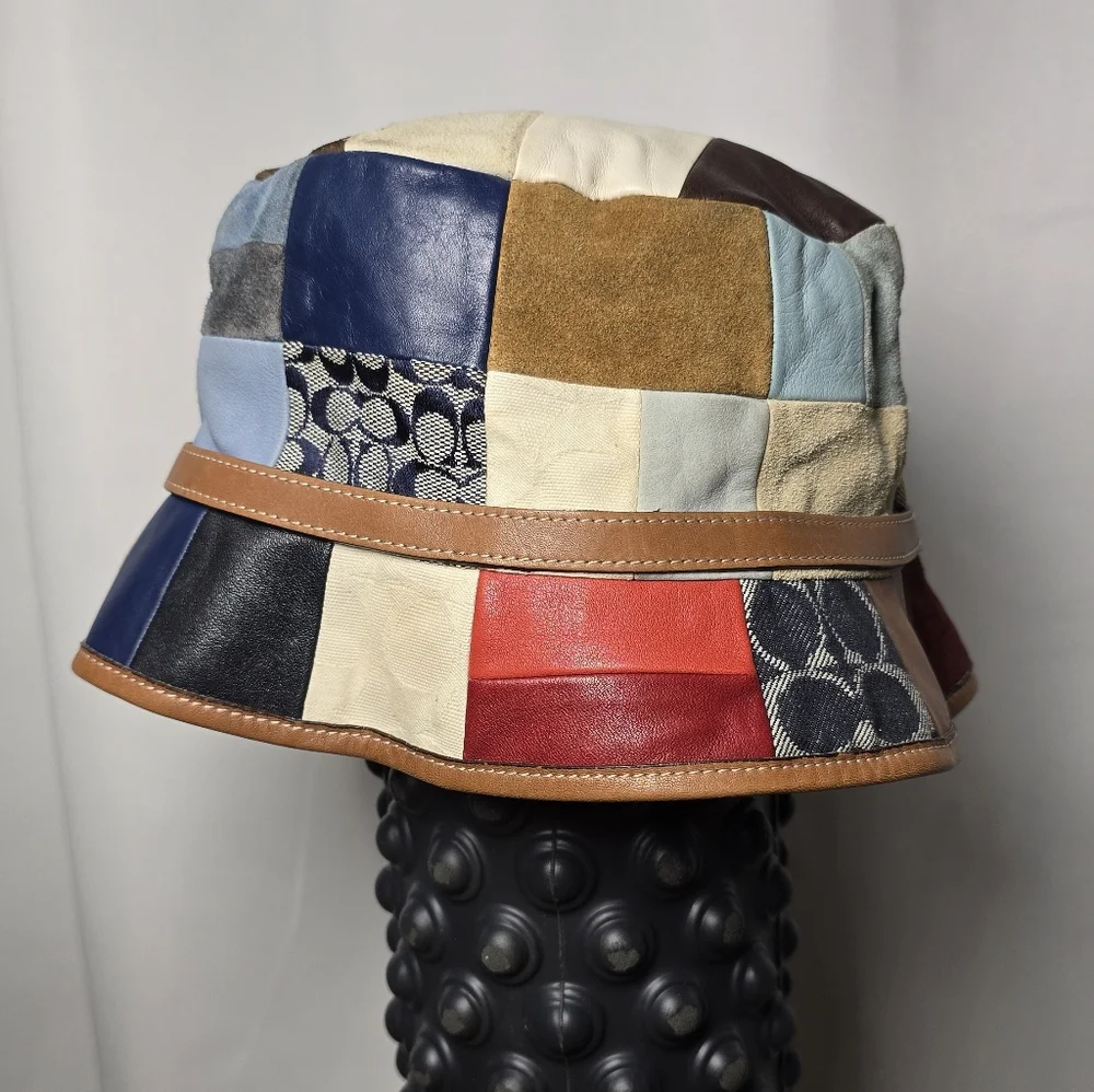 Coach Bucket Hat Y2K Vintage Leather Suede - Picture 3 of 8